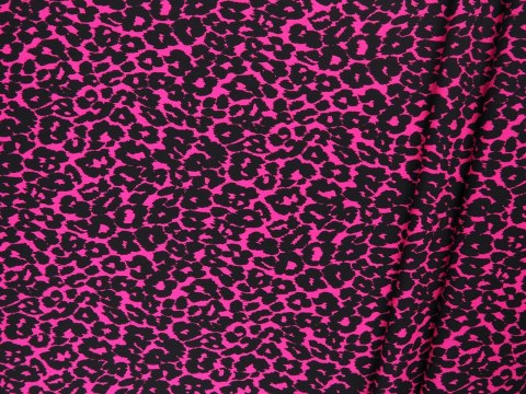 jedwab elastyczny pantera czarne cętki magenta jedwab elastyczny pantera czarne cętki magenta
