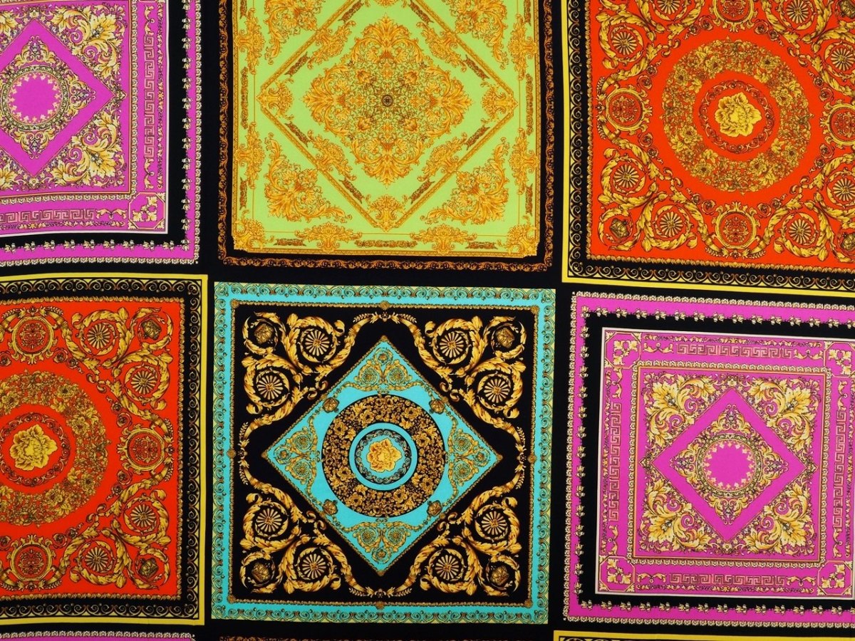 jedwab elastyczny krepa kolorowe kwadraty ornamenty jedwab elastyczny krepa kolorowe kwadraty ornamenty