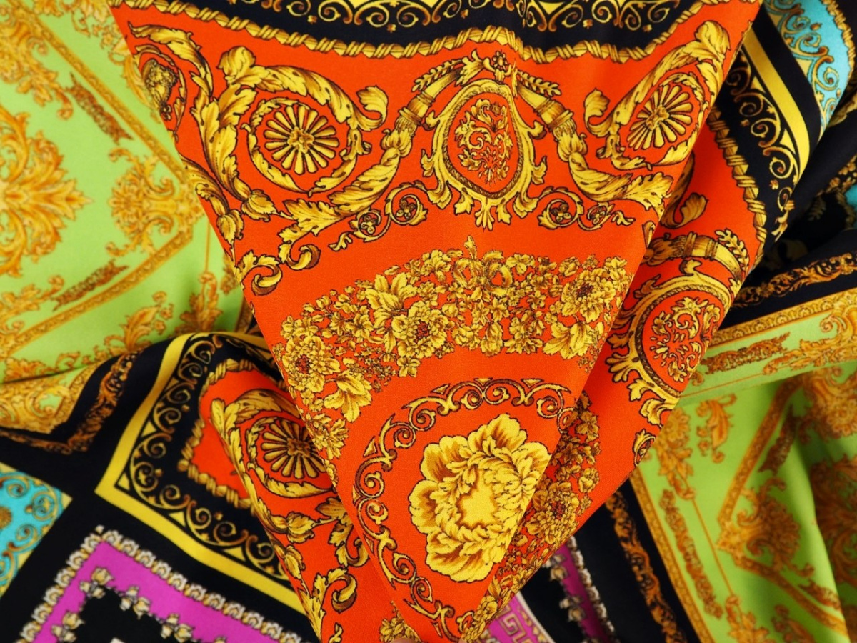 jedwab elastyczny krepa kolorowe kwadraty ornamenty jedwab elastyczny krepa kolorowe kwadraty ornamenty