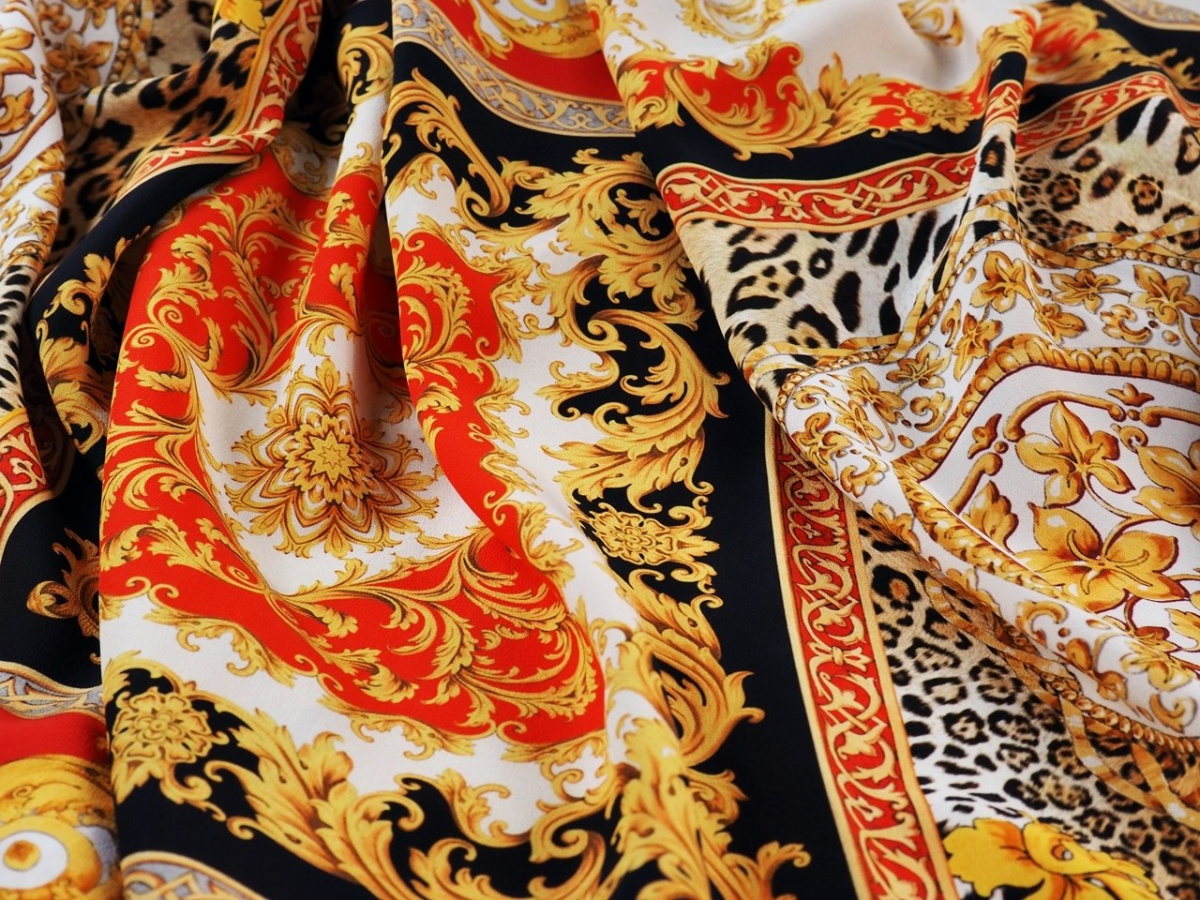 jedwab krepa kwadraty ornamenty pantera jedwab krepa kwadraty ornamenty pantera