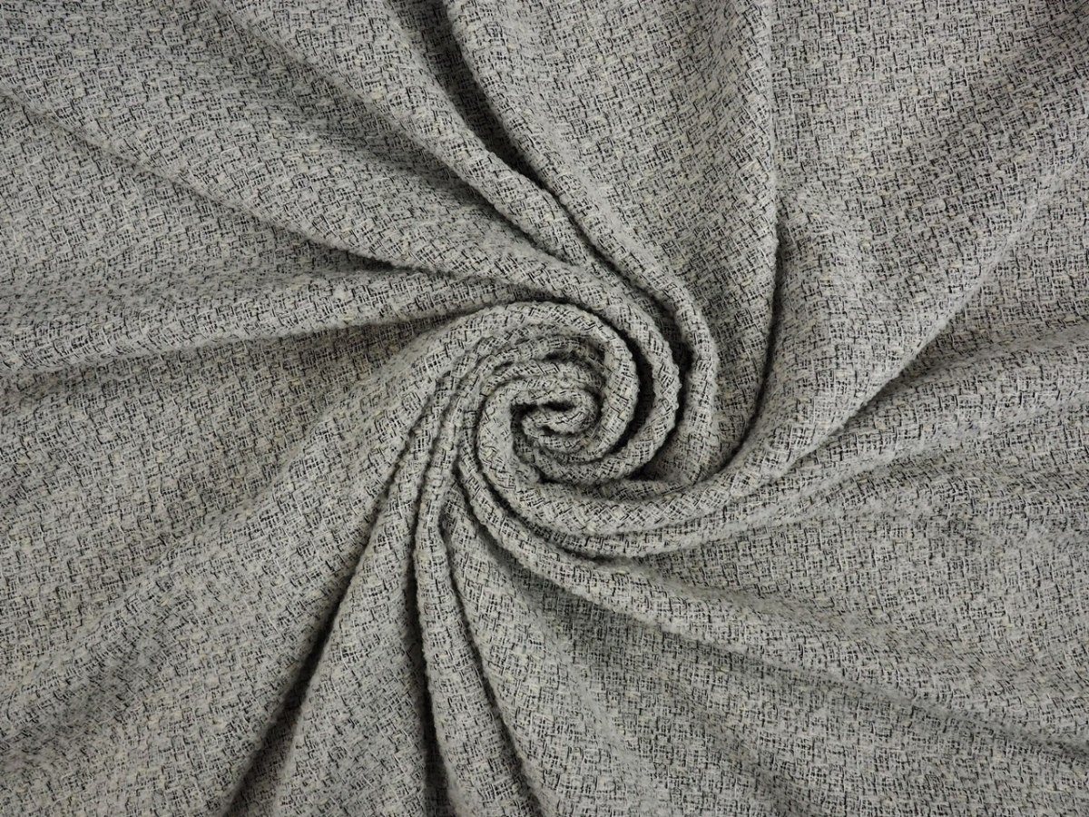 chanelka boucle szary z czarną nitką chanelka boucle szary z czarną nitką