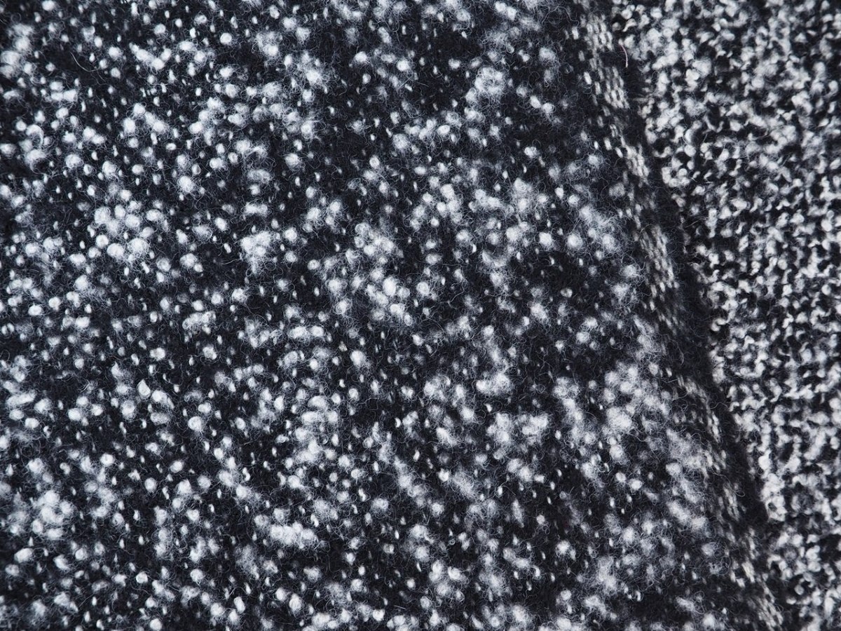 dzianina wełniana boucle czarny biały dzianina wełniana boucle czarny biały