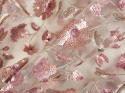 różowy cekiny kwiaty tiul elastyczny