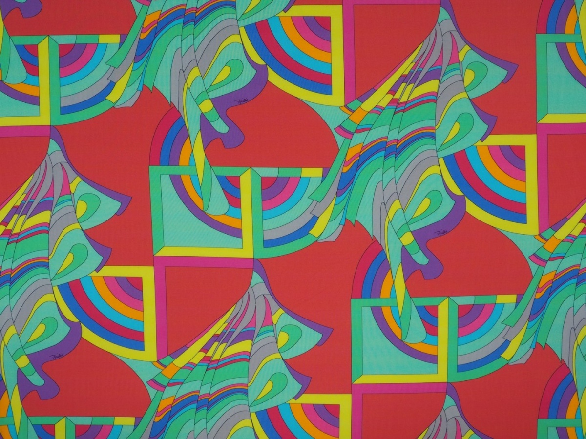 dzianina Pucci geometryczny wzór koral dzianina Pucci geometryczny wzór koral