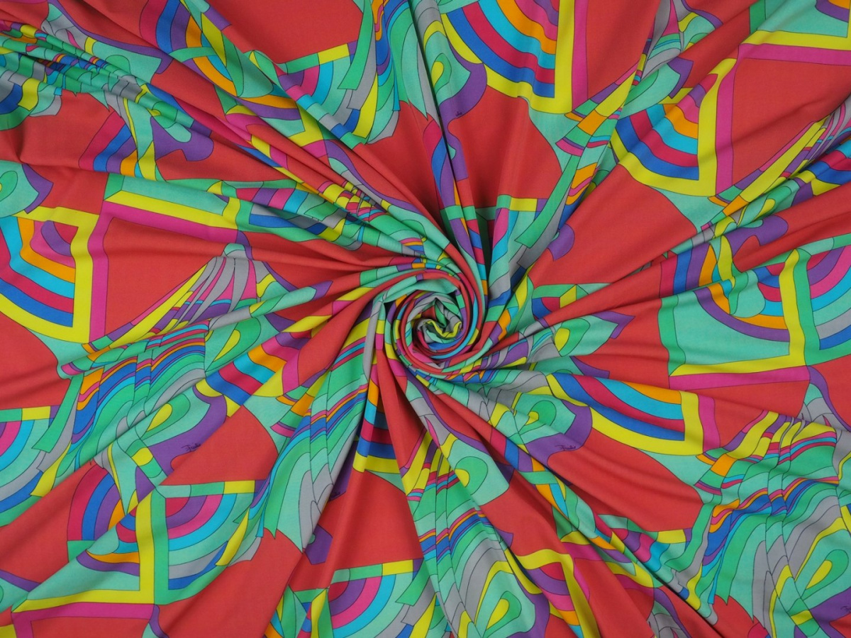 dzianina Pucci geometryczny wzór koral dzianina Pucci geometryczny wzór koral