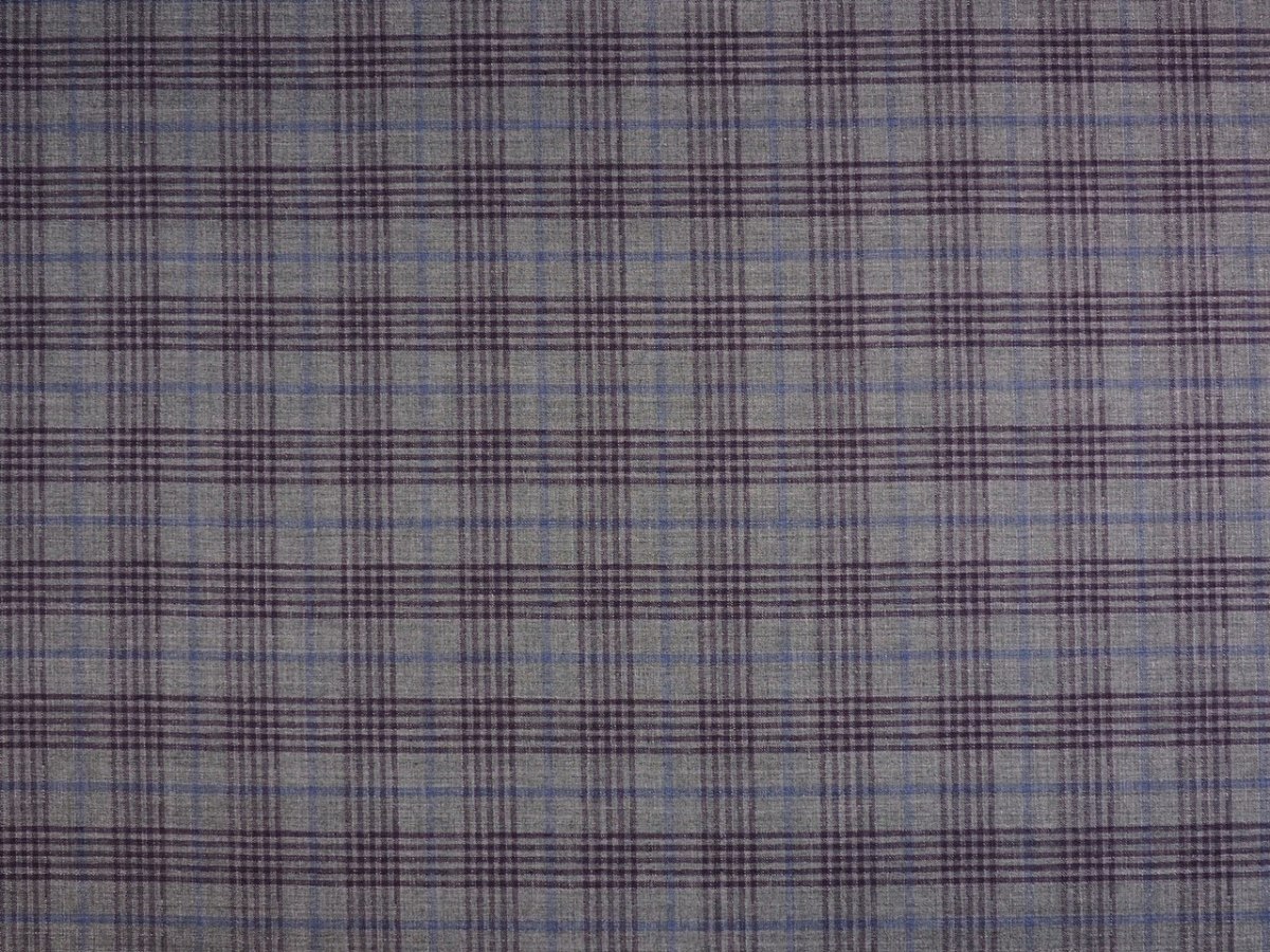 wełna fioletowa krata szary wełna fioletowa krata szary