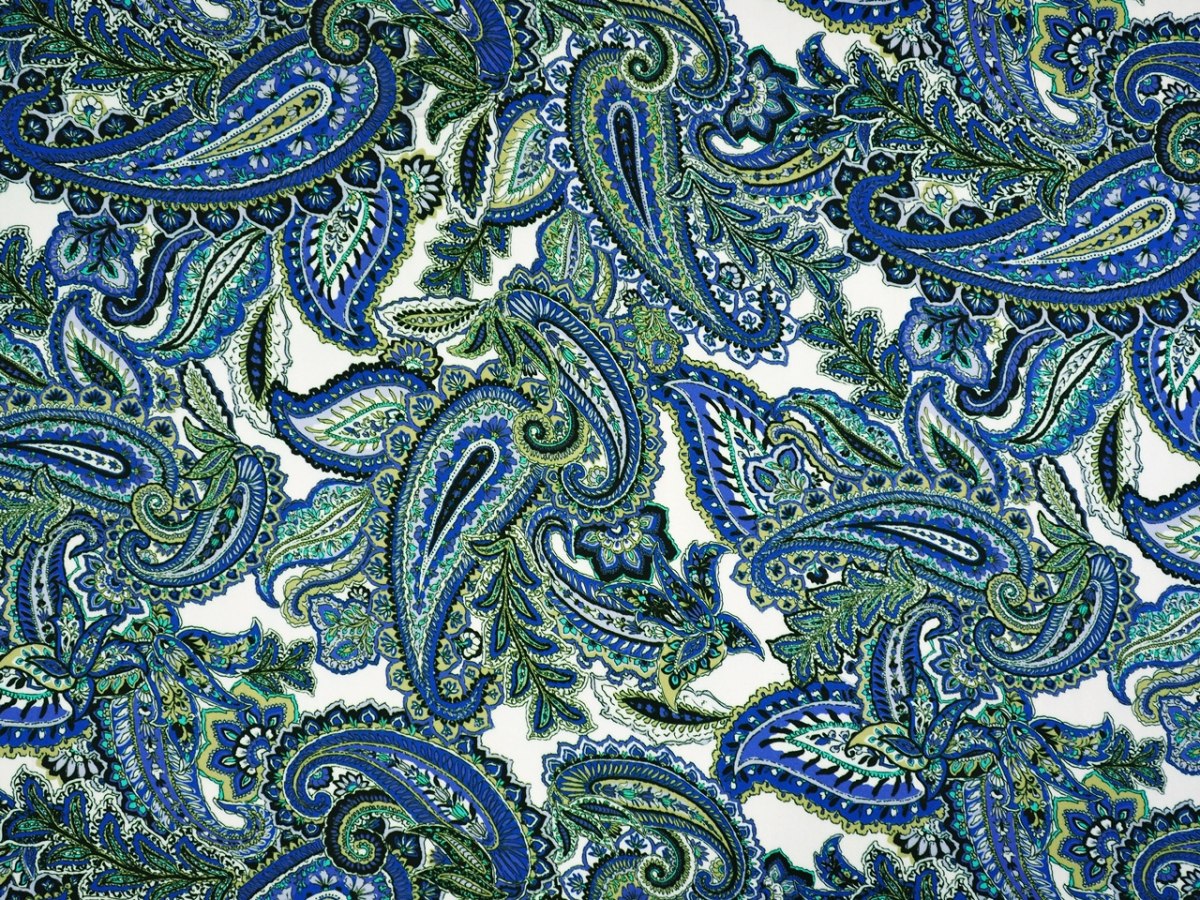 wiskoza paisley niebieski zielony wiskoza paisley niebieski zielony
