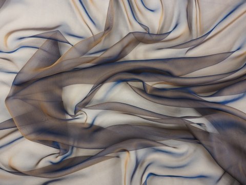 jedwab szyfon stare złoto niebieski