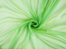 Jedwab szyfon - Świeża zieleń perłowy żółty