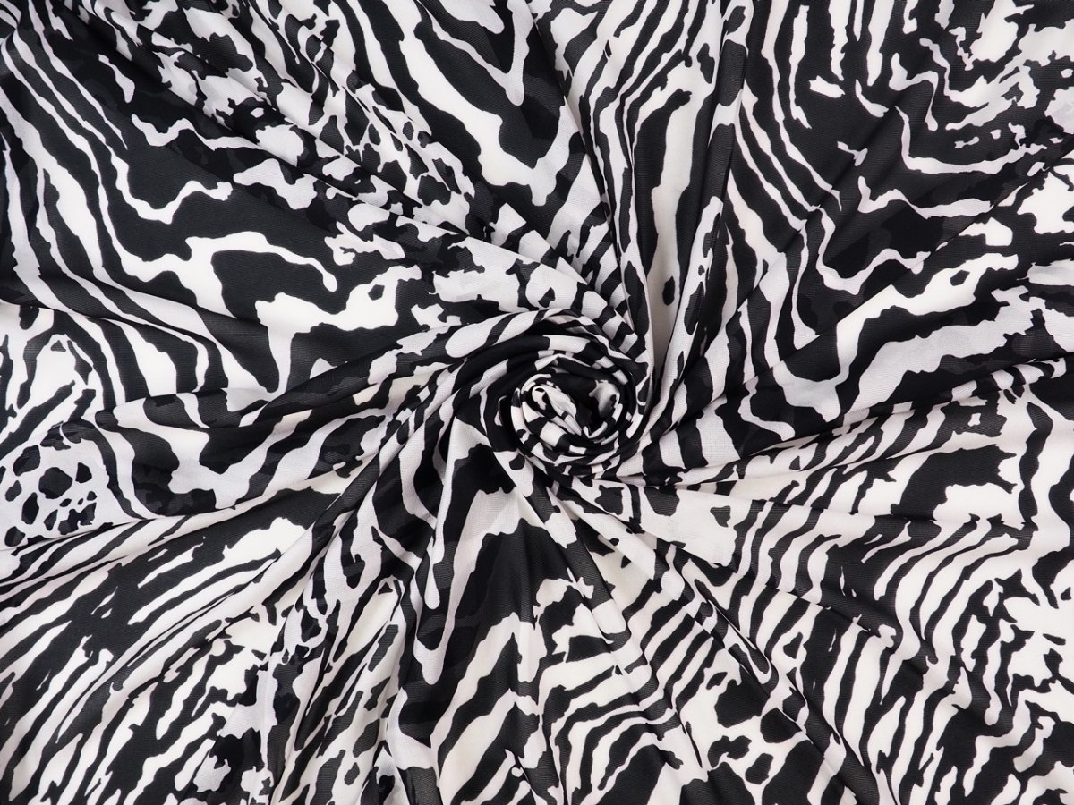Jedwab szyfon - Zebra i cętki Jedwab szyfon - Zebra i cętki
