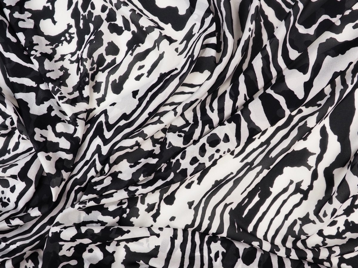 Jedwab szyfon - Zebra i cętki Jedwab szyfon - Zebra i cętki