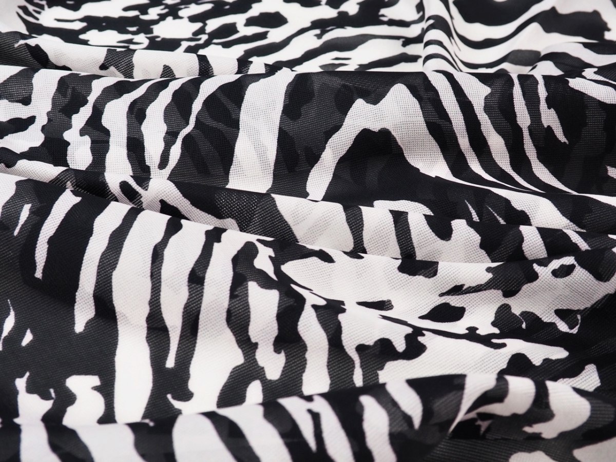 Jedwab szyfon - Zebra i cętki Jedwab szyfon - Zebra i cętki