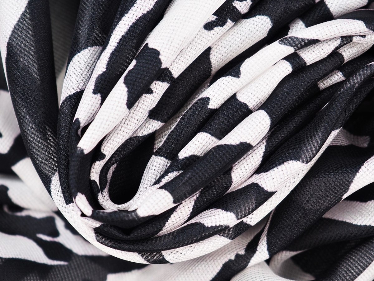 Jedwab szyfon - Zebra i cętki Jedwab szyfon - Zebra i cętki