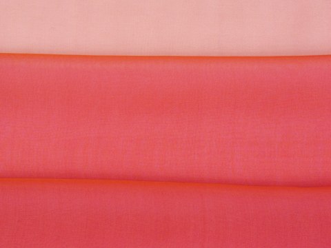 Jedwab szyfon - Różowy perłowy pomarańczowy