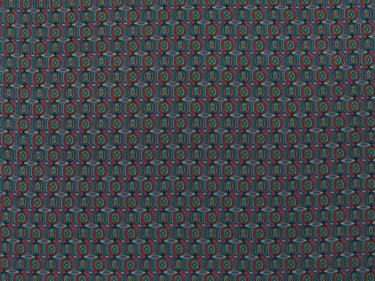 Jedwab krepa - Vintage geometryczny wzór Jedwab krepa - Vintage geometryczny wzór
