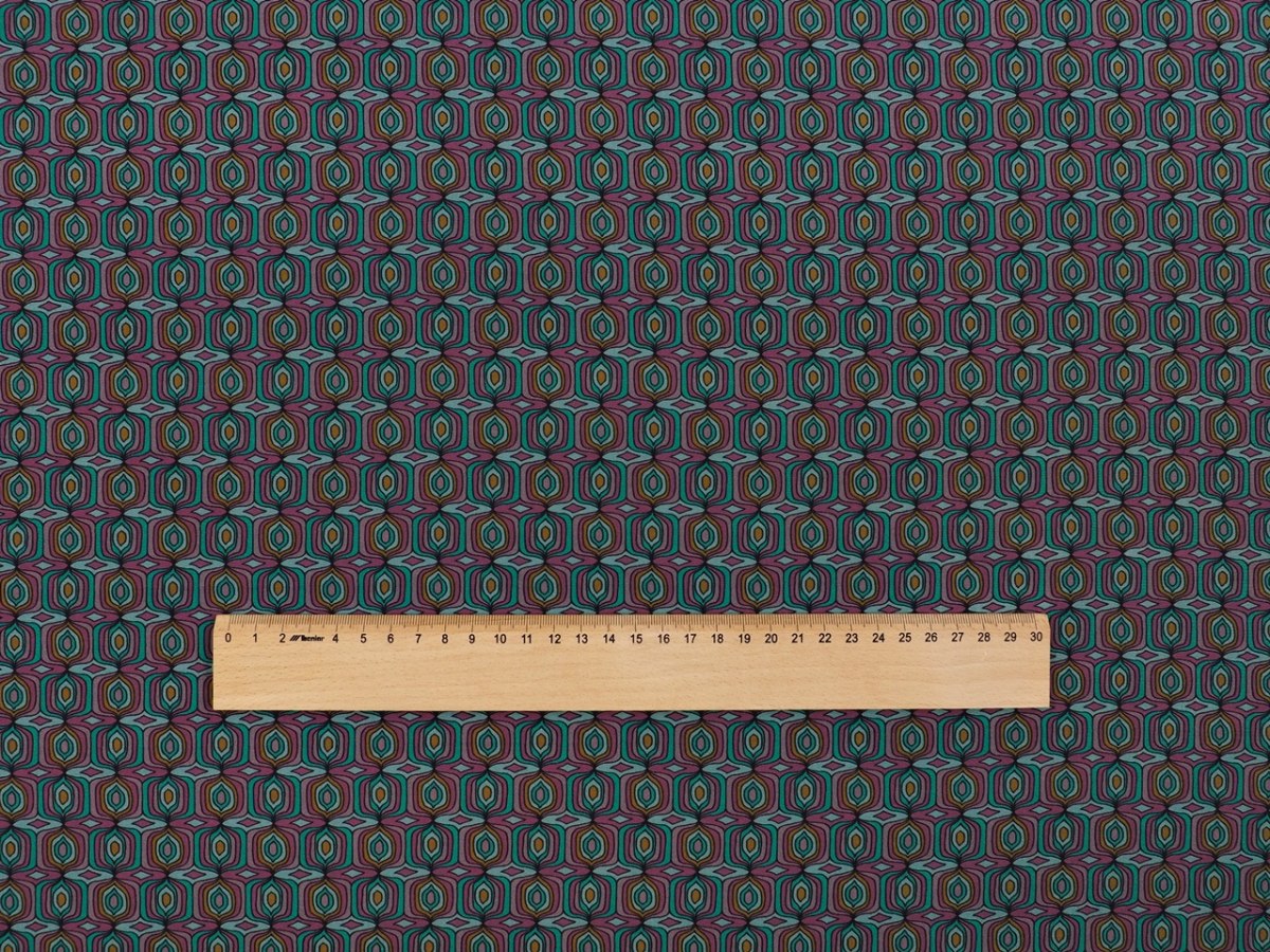 Jedwab krepa - Vintage geometryczny wzór Jedwab krepa - Vintage geometryczny wzór