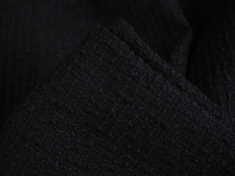 czarna chanelka wełna jedwab wełna boucle czarna chanelka wełna jedwab wełna boucle