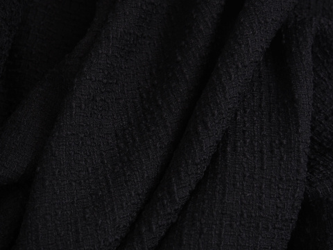 czarna chanelka wełna jedwab wełna boucle czarna chanelka wełna jedwab wełna boucle