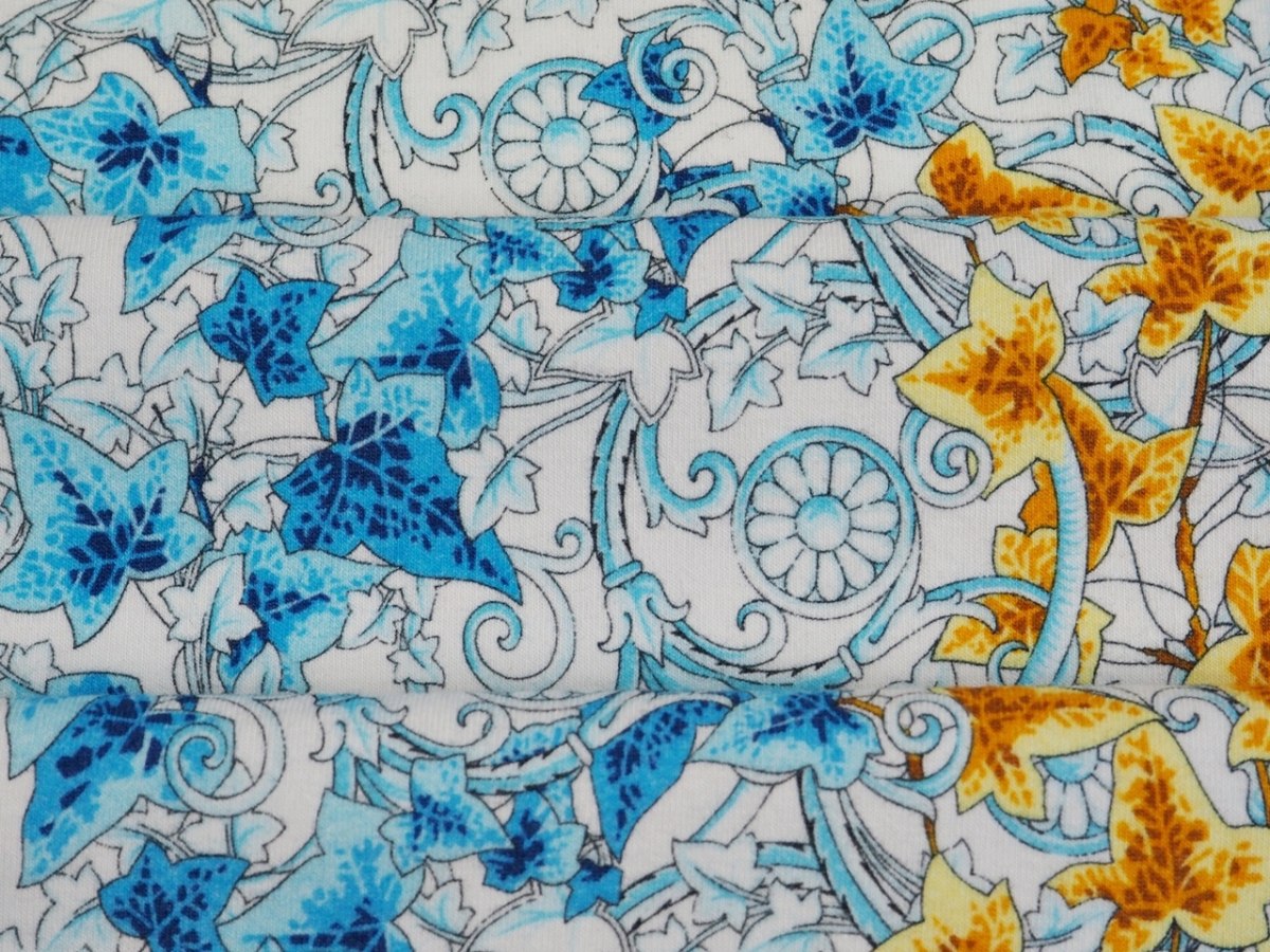 Dzianina bawełniana - Bluszcz i ornamenty Dzianina bawełniana - Bluszcz i ornamenty