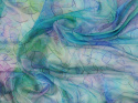 Jedwab szyfon - Niebieskie bańki mydlane