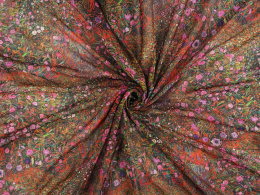 Jedwab z bawełną batyst - Kwiatowa abstrakcja [kupon 0,9 m]