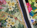 Jedwab twill - Tropikalne kwiaty, łańcuchy, border Jedwab twill - Tropikalne kwiaty, łańcuchy, border
