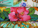 Jedwab twill - Tropikalne kwiaty, łańcuchy, border Jedwab twill - Tropikalne kwiaty, łańcuchy, border