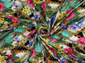 Jedwab twill - Tropikalne kwiaty, łańcuchy, border Jedwab twill - Tropikalne kwiaty, łańcuchy, border