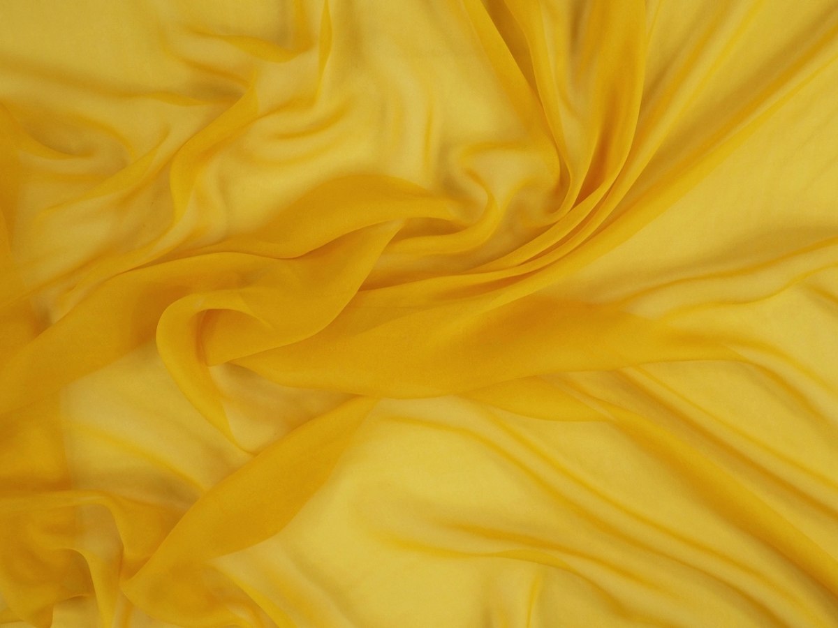 Jedwab szyfon - Żółty perłowy
