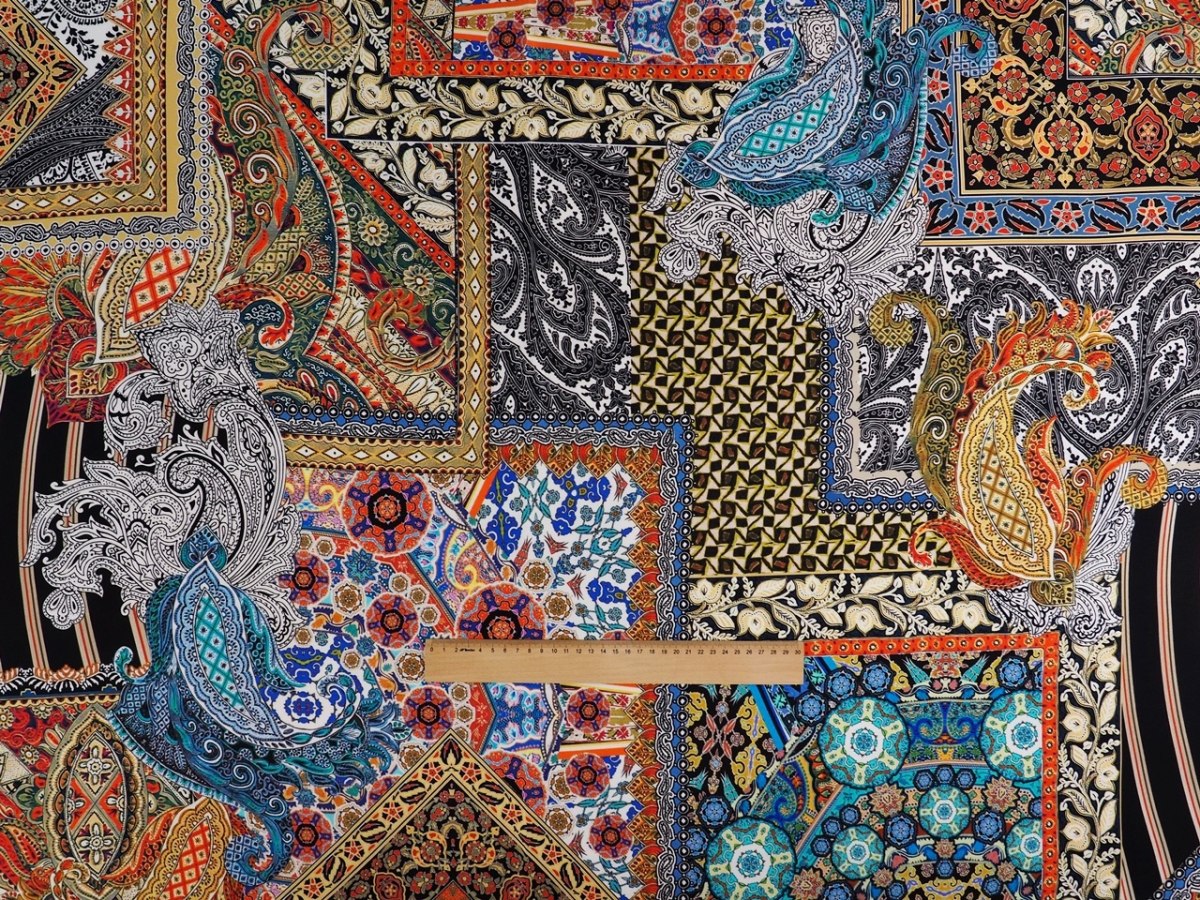 Jedwab twill - Etno wzory orientalne Jedwab twill - Etno wzory orientalne