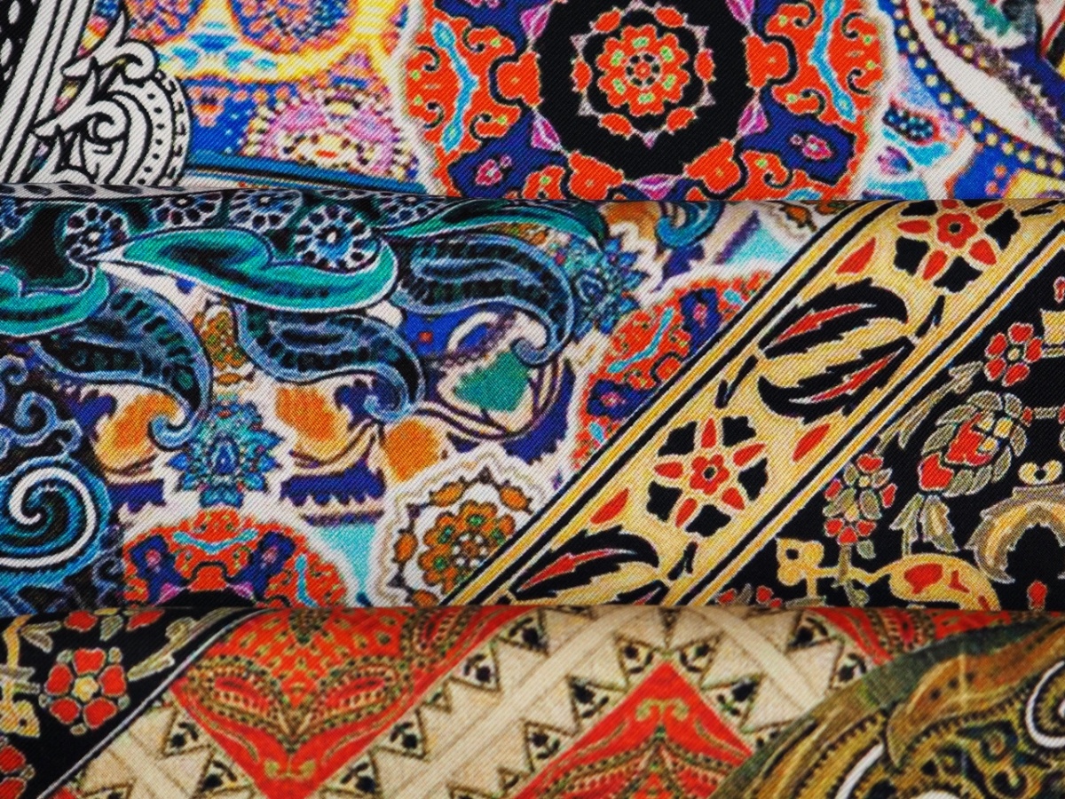 Jedwab twill - Etno wzory orientalne Jedwab twill - Etno wzory orientalne