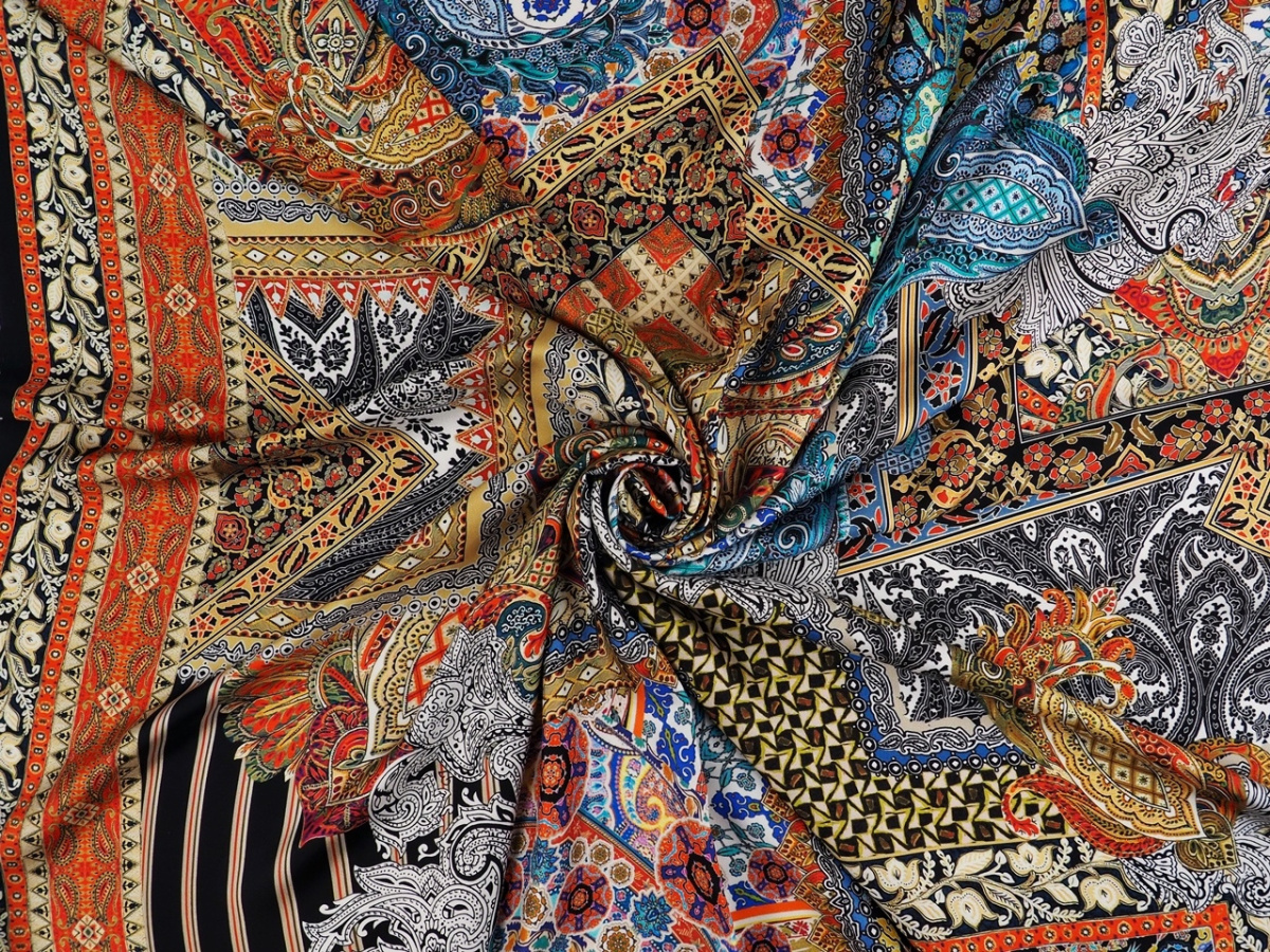 Jedwab twill - Etno wzory orientalne Jedwab twill - Etno wzory orientalne