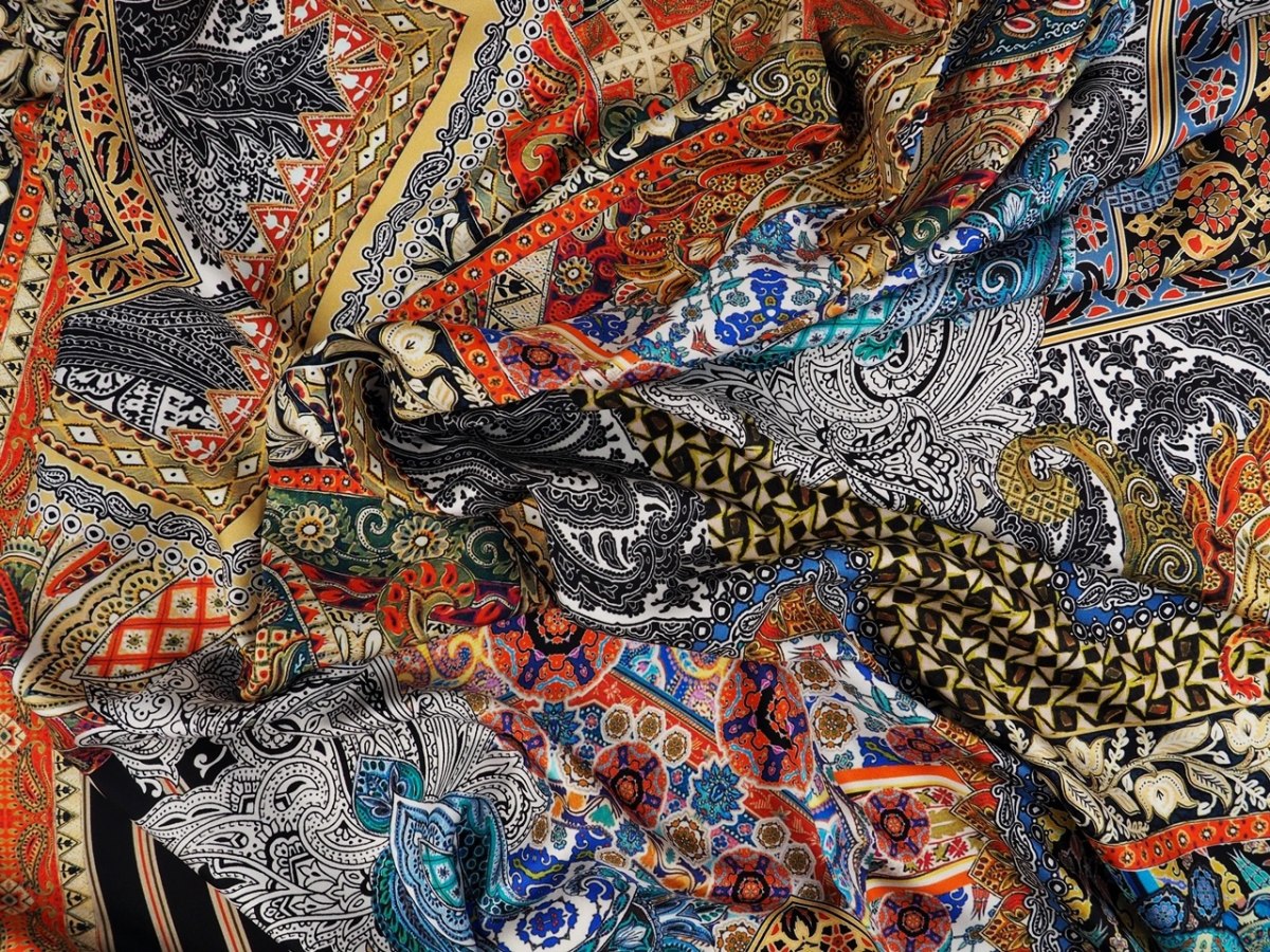 Jedwab twill - Etno wzory orientalne Jedwab twill - Etno wzory orientalne