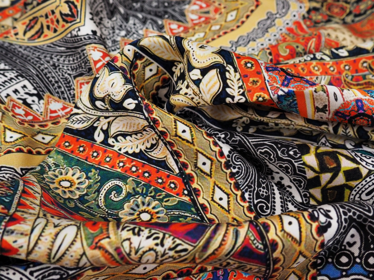 Jedwab twill - Etno wzory orientalne Jedwab twill - Etno wzory orientalne