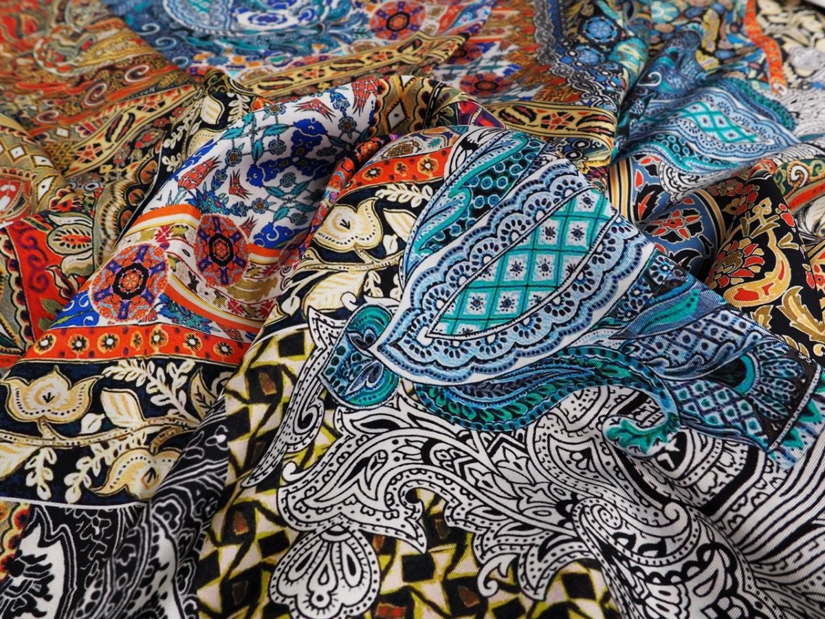 Jedwab twill - Etno wzory orientalne Jedwab twill - Etno wzory orientalne