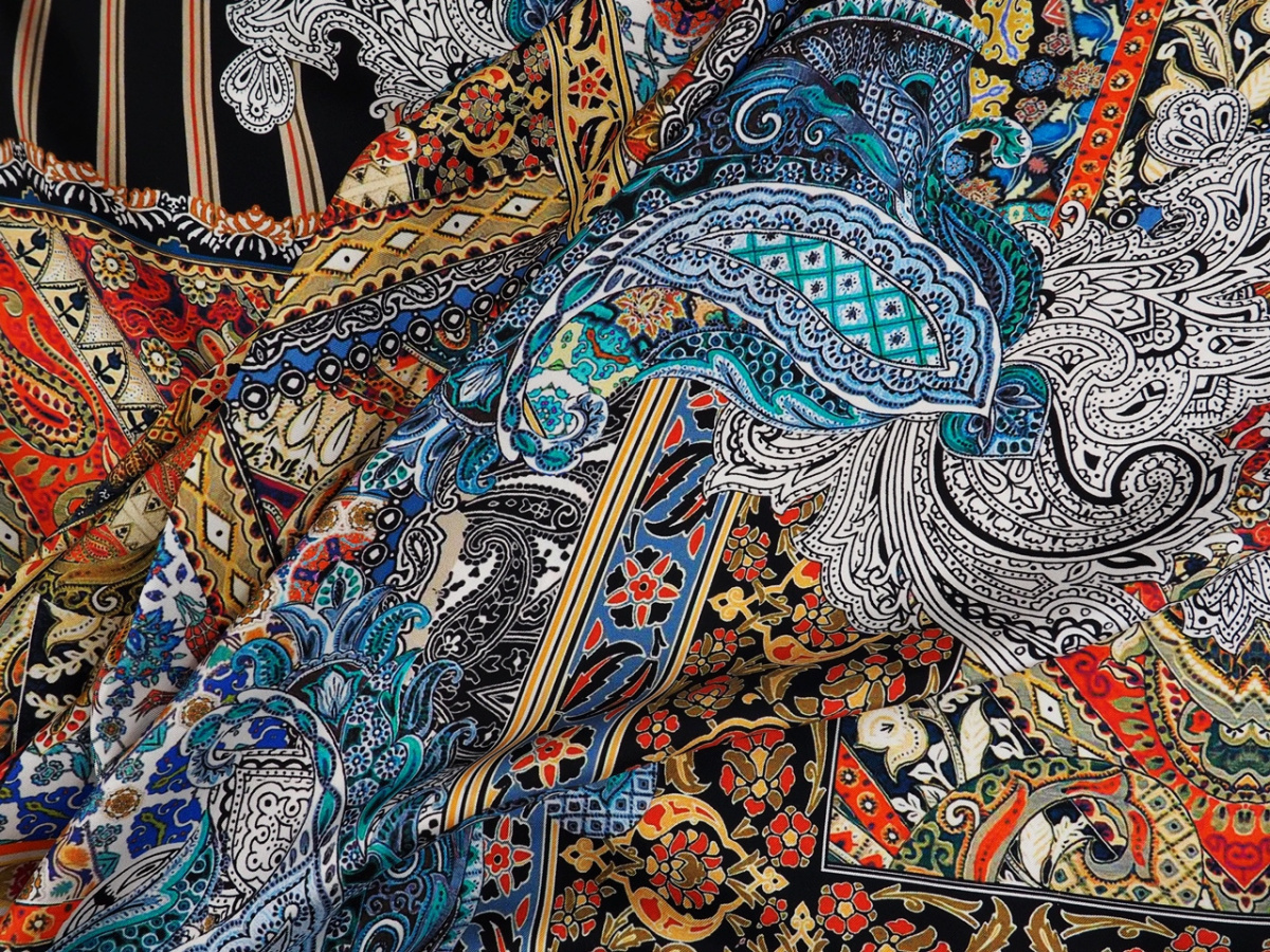 Jedwab twill - Etno wzory orientalne Jedwab twill - Etno wzory orientalne