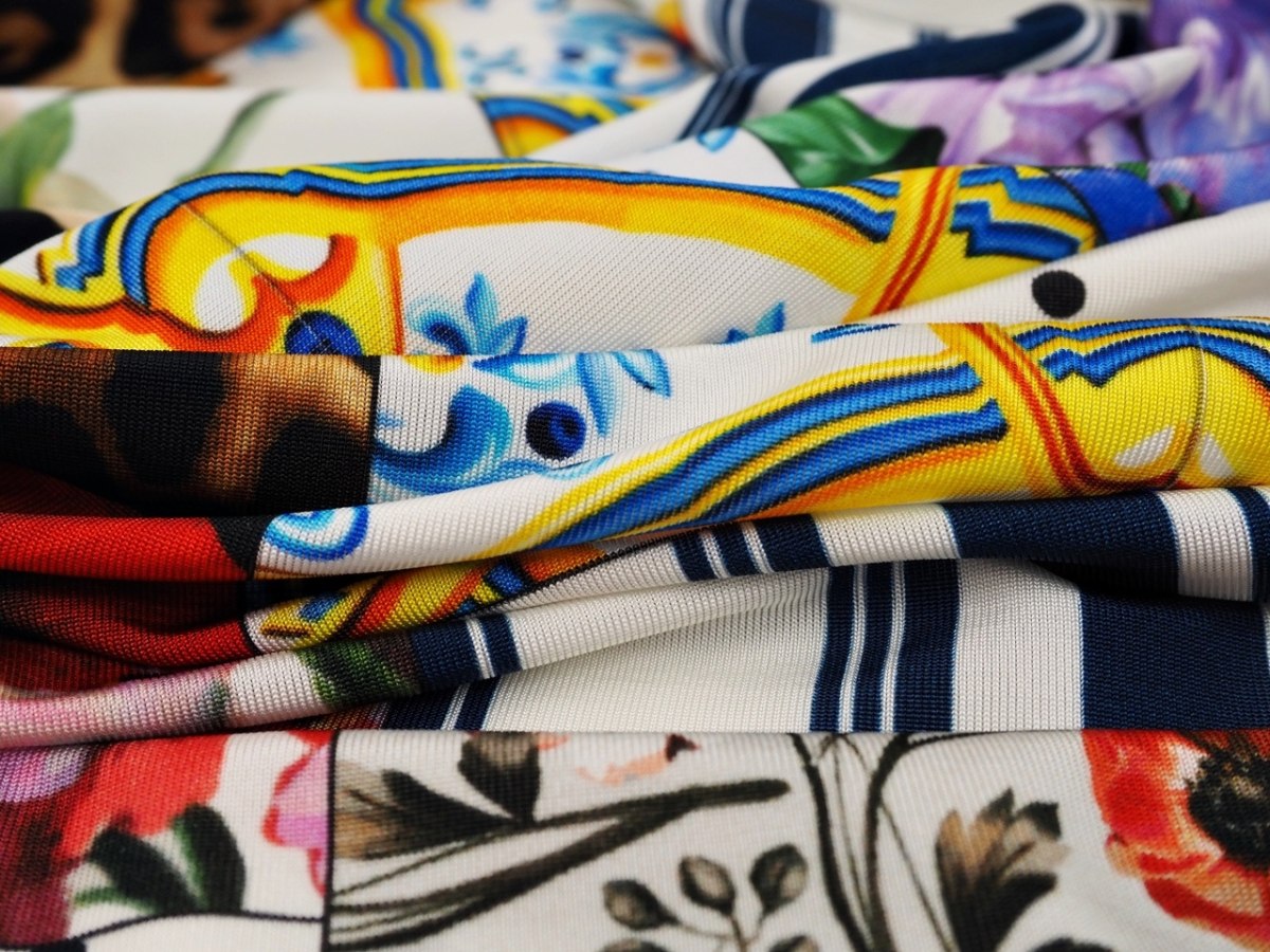 Dzianina wiskozowa - Wielokolorowy patchwork Dzianina wiskozowa - Wielokolorowy patchwork