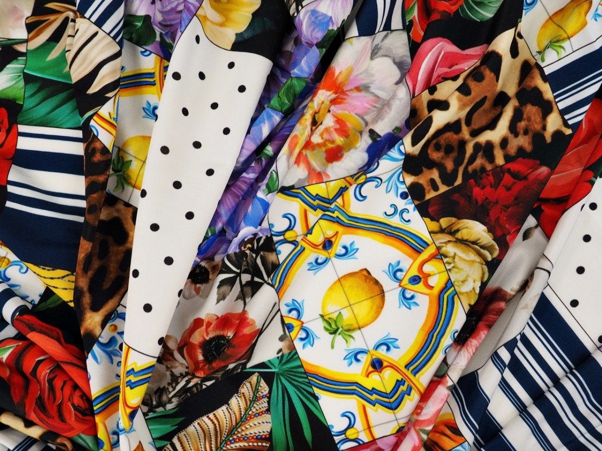 Dzianina wiskozowa - Wielokolorowy patchwork Dzianina wiskozowa - Wielokolorowy patchwork