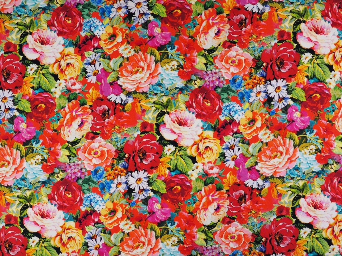 Jedwab twill - Nasycone kwiaty Jedwab twill - Nasycone kwiaty
