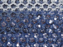 Cekiny na tiulu - Srebrno-błękitne kwiaty