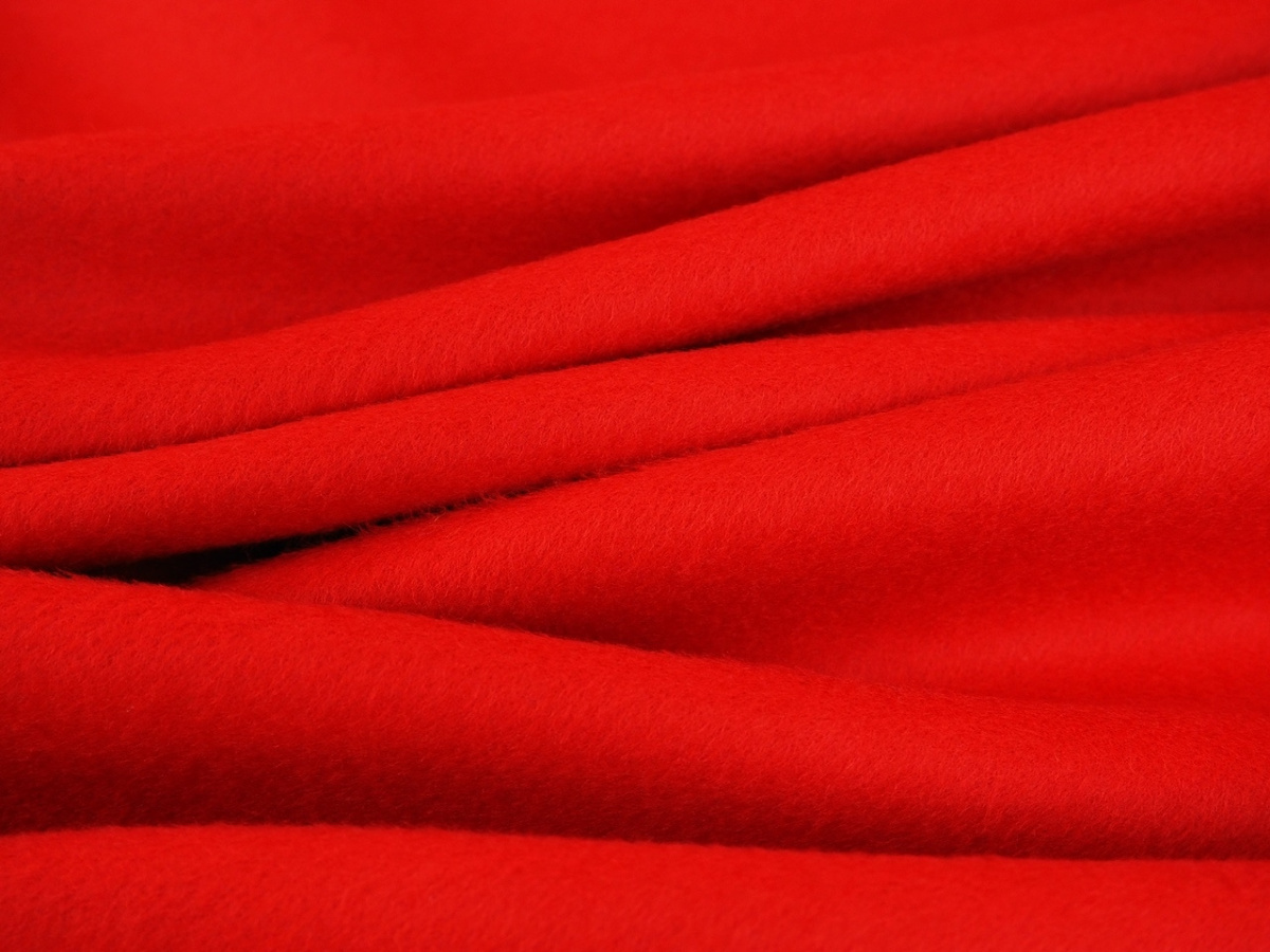 Wełna z kaszmirem płaszczowa - Czerwień