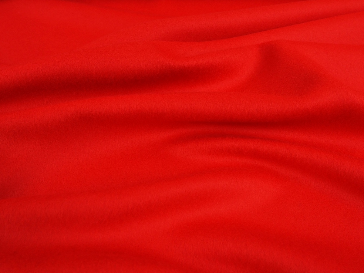 Wełna z kaszmirem płaszczowa - Czerwień