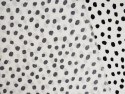 Wiskoza - Nieregularne czarne kropki na bieli [kupon 0,65 m]