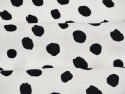 Wiskoza - Nieregularne czarne kropki na bieli [kupon 0,65 m]
