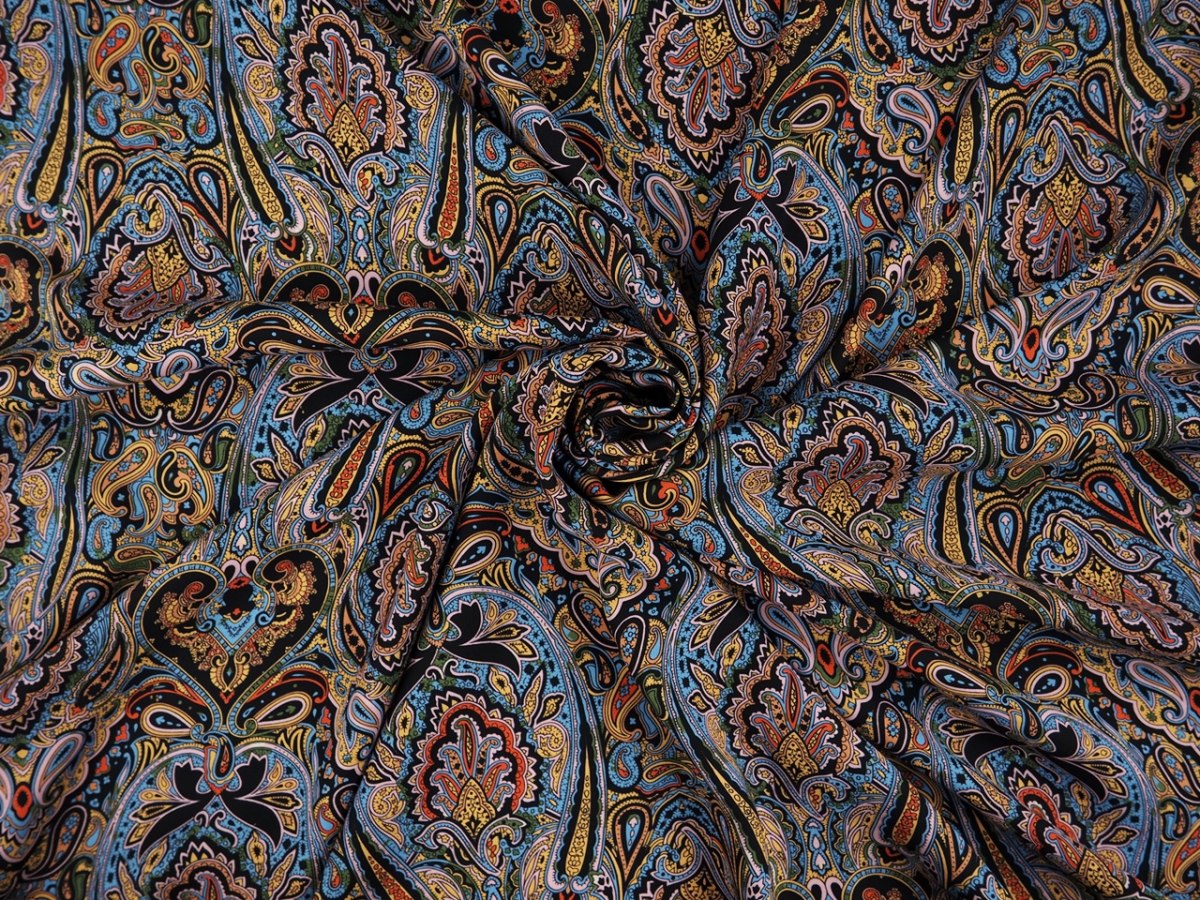 Jedwab podwójny - Powtarzalne paisley'e Jedwab podwójny - Powtarzalne paisley'e