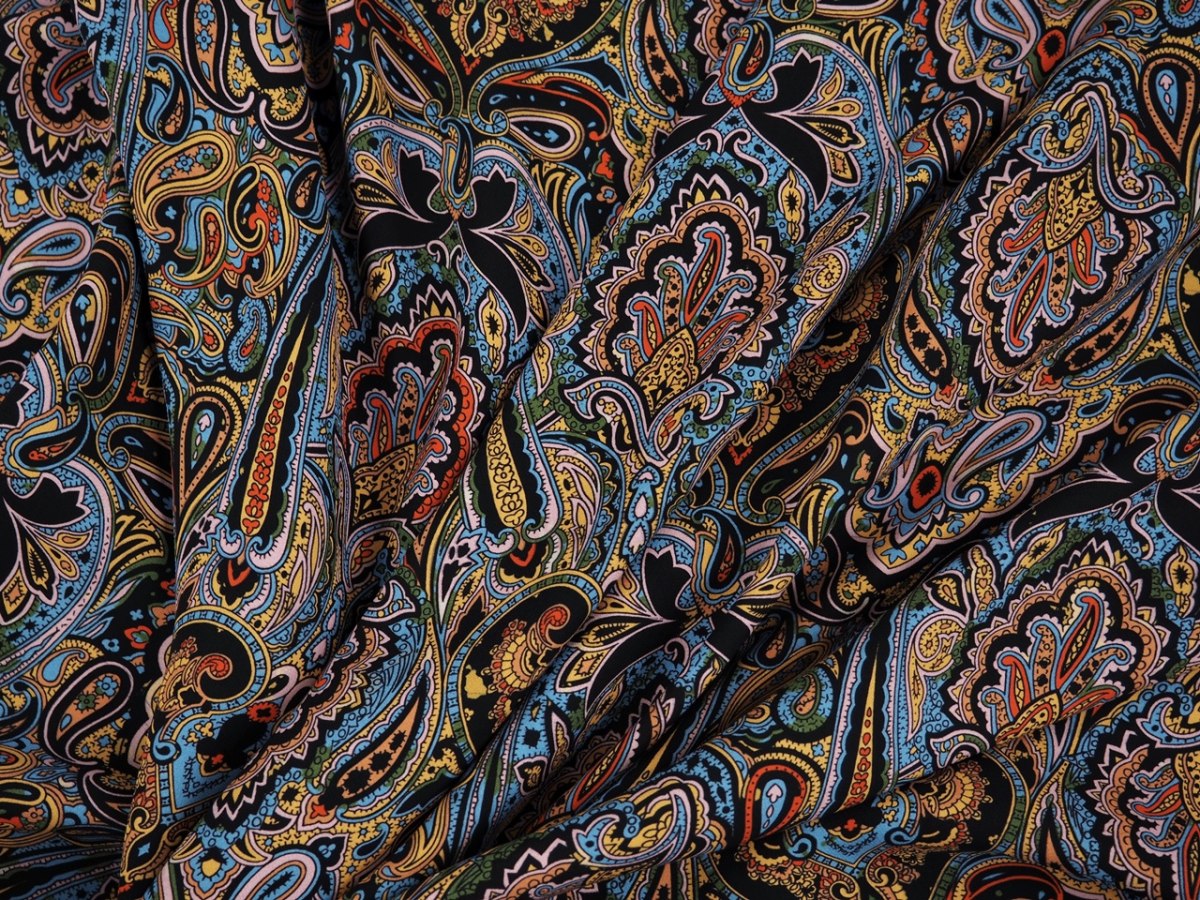 Jedwab podwójny - Powtarzalne paisley'e Jedwab podwójny - Powtarzalne paisley'e