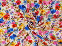 Jedwab podwójny - Kwiaty w cukierkowych kolorach