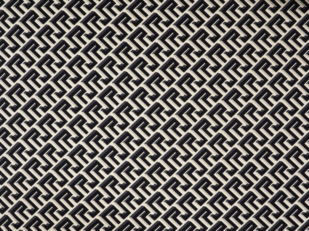 Żakard bawełniany - Geometryczne iluzje czerń Żakard bawełniany - Geometryczne iluzje czerń