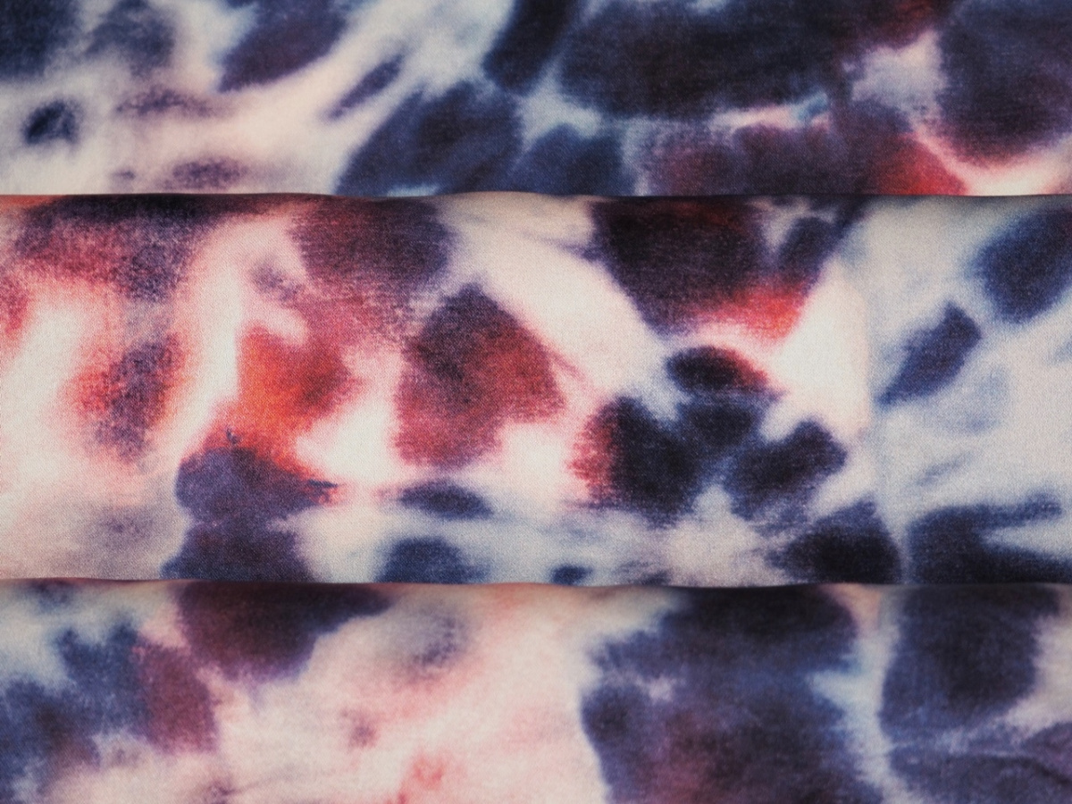 Jedwab elastyczny - Kolorowe wybarwienia tie dye Jedwab elastyczny - Kolorowe wybarwienia tie dye