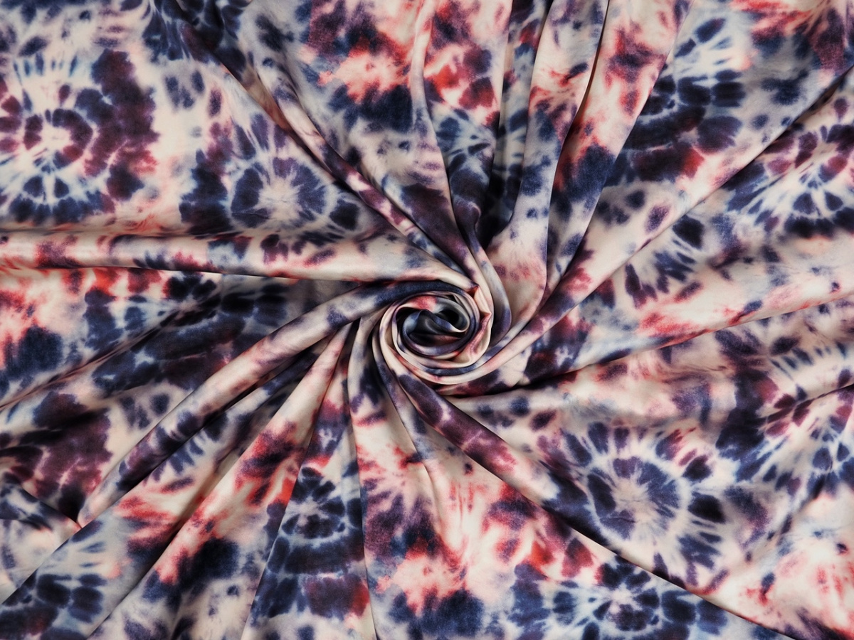 Jedwab elastyczny - Kolorowe wybarwienia tie dye Jedwab elastyczny - Kolorowe wybarwienia tie dye